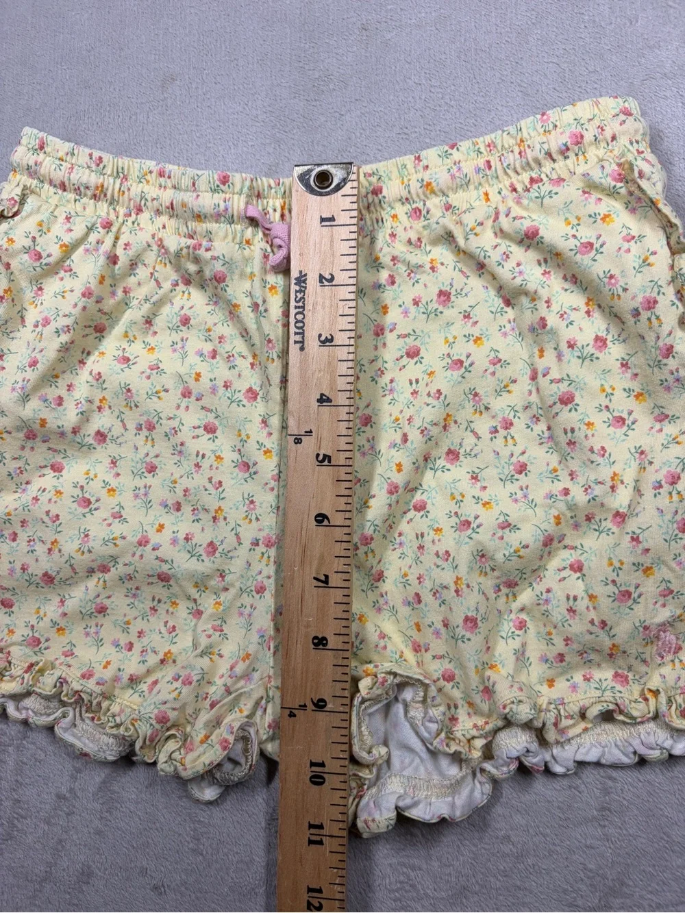 Polo Ralph Lauren Girl’s Ditzy Floral Yellow Ruffle 100% Cotton Shorts Size L